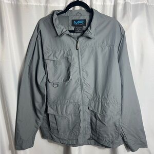 Mack Russo Windbreaker Water Resistant Cargo Style Gray Workout NWT SZ XL Zip Up